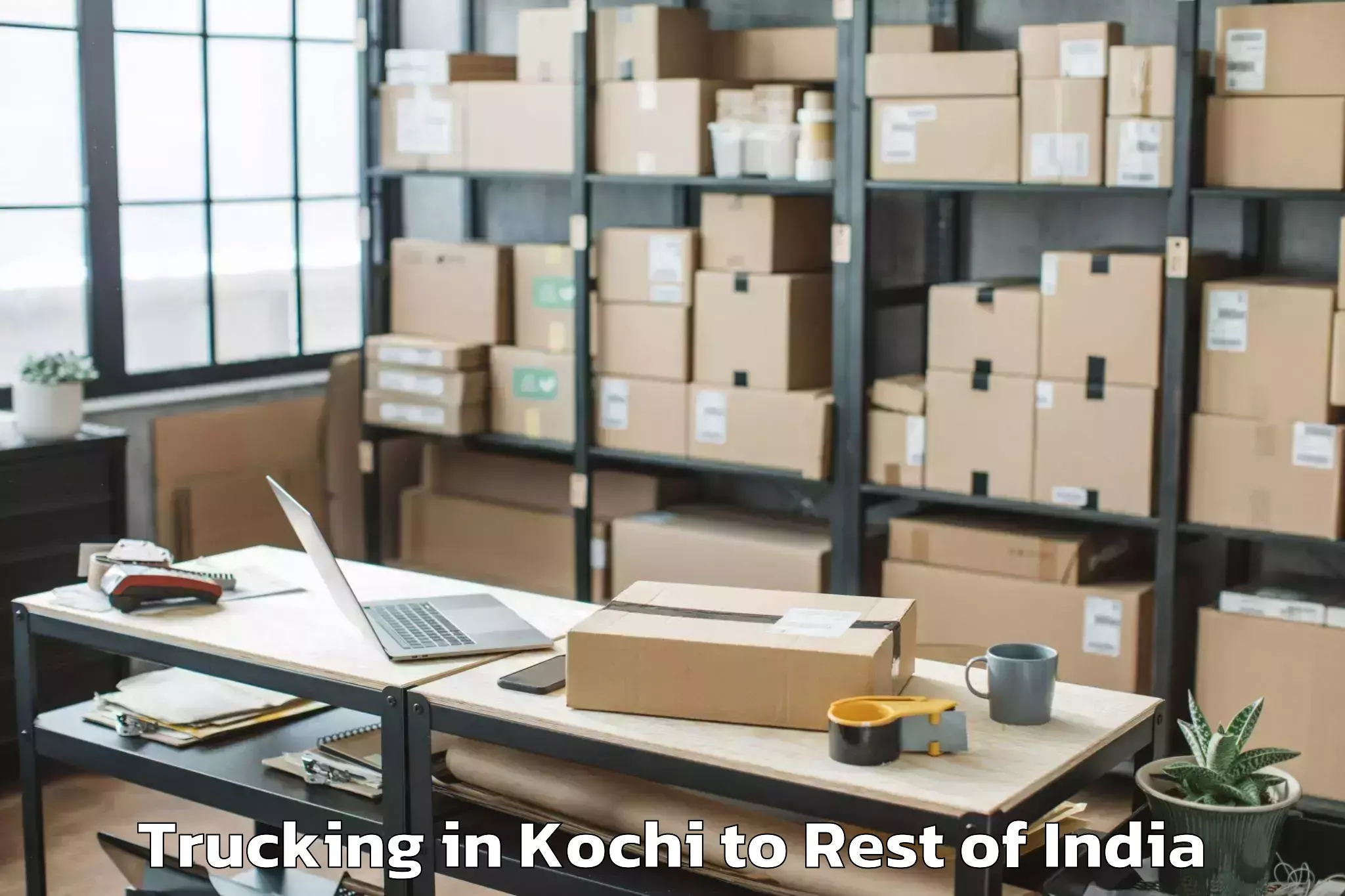 Book Kochi to Sumbal Trucking